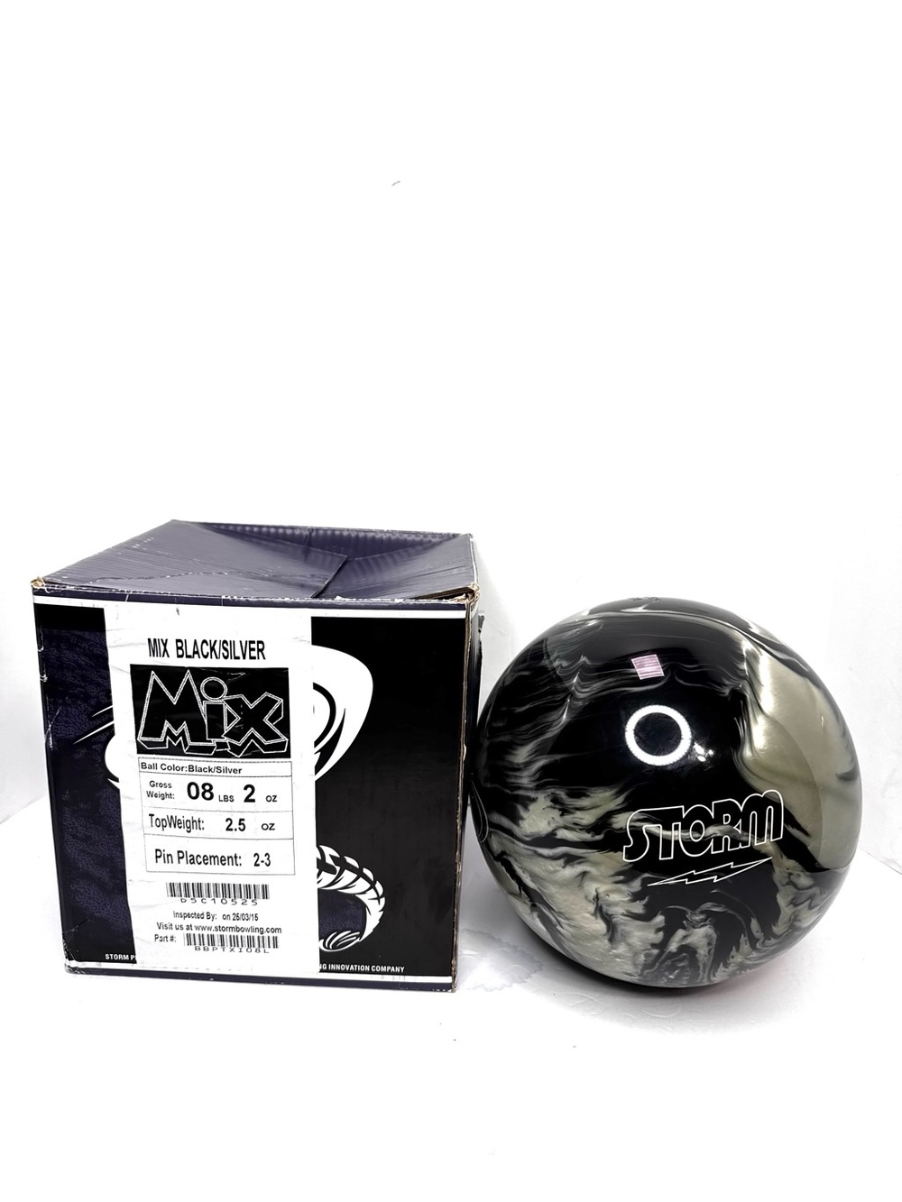 Storm Mix Black/Silver Bowling Ball, 8 Lbs , Excellent Conditions